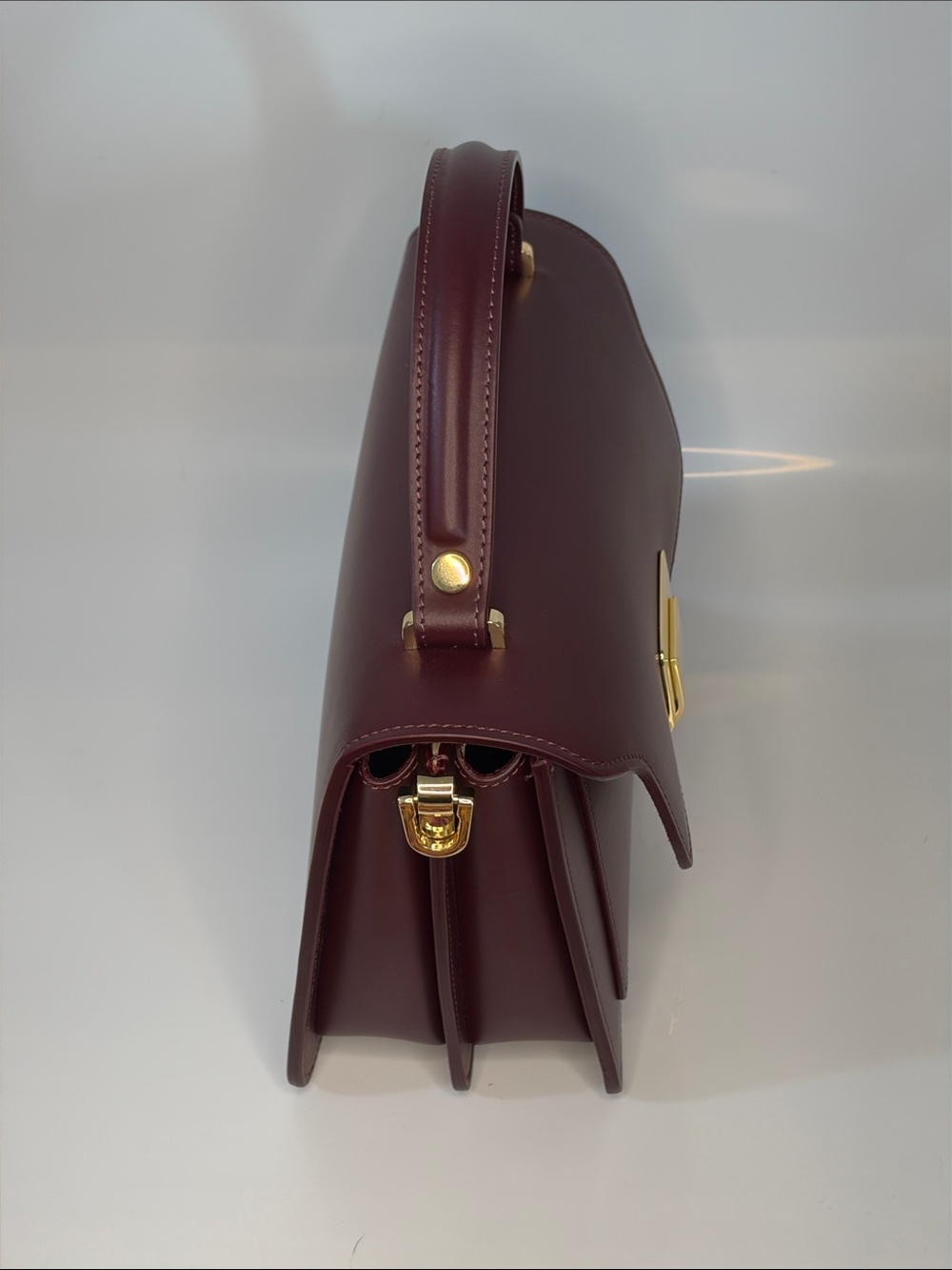 Maison Rinceau Bordeaux Petit Apollon Leather Top-Handle Bag - Picture 3 of 11